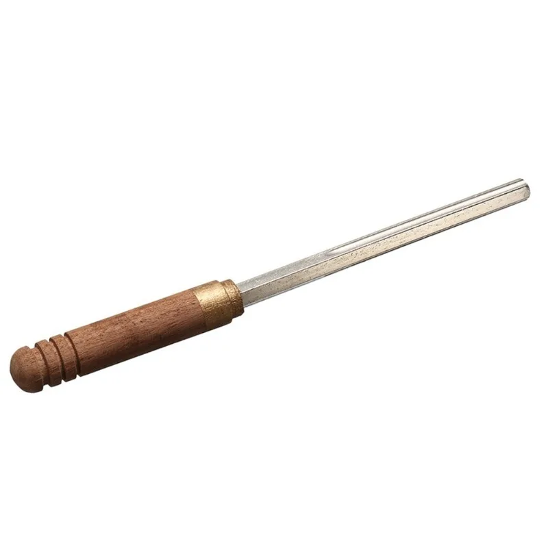 Suitable For Guitar Repair,3 in 1 Guitar Fret Crowning File,3 Sizes Fret Dressing Tool with Wooden Handle