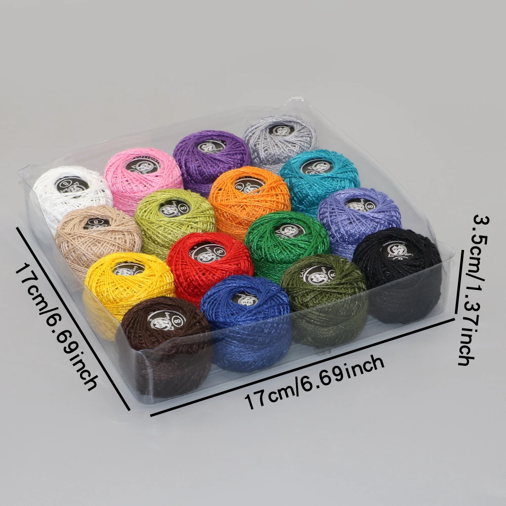 1 box of 12/16 color DIY colored hand sewn cross stitch repair thread crochet lace embroidery thread