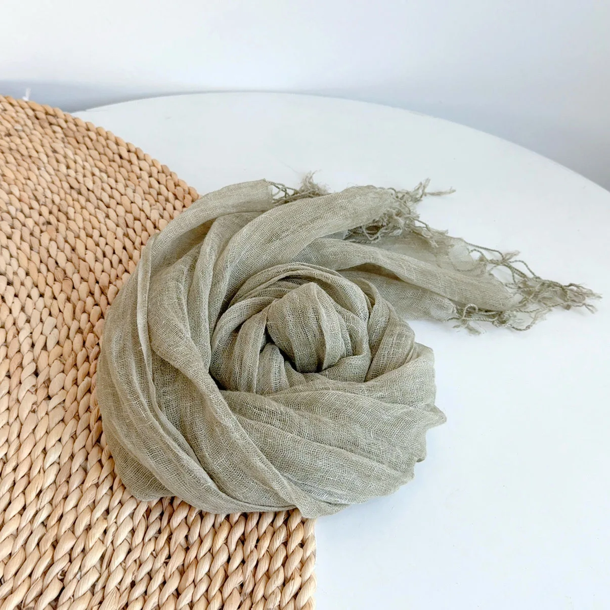 

Scarf Linen Women Summer Long Breathable Sunshine Protection Breathable Neck Wrap Shawl Accessory For Beach Spring Holiday