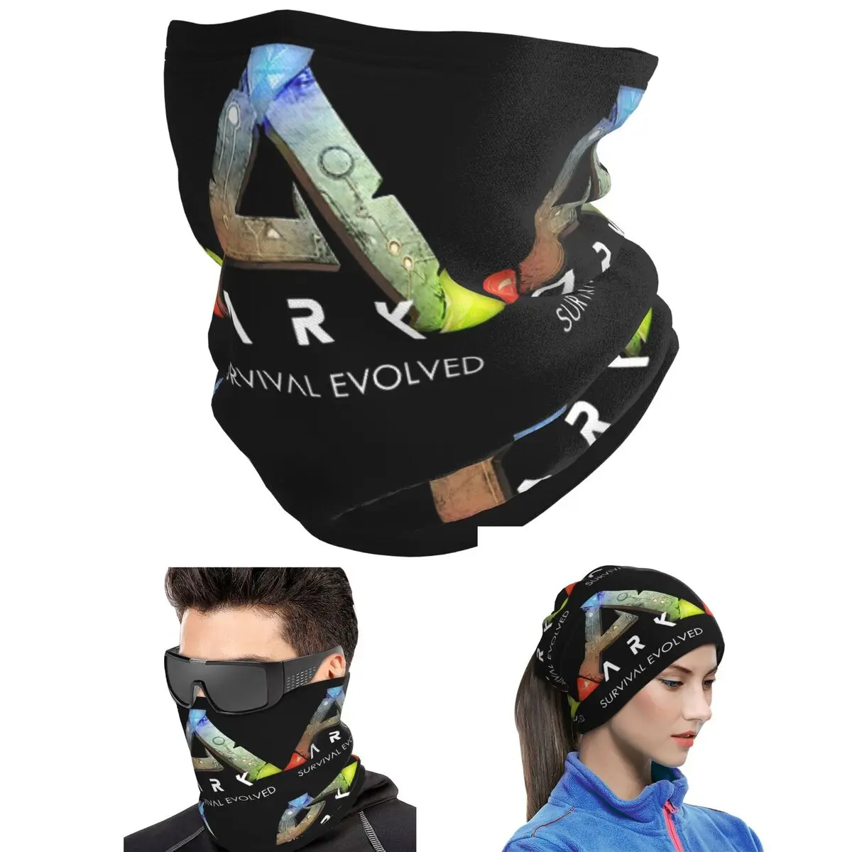 Bandana noire Ark Survival Evolved, cache-cou imprimé, écharpe pour le visage, masque de protection pour le visage, idéal pour le cyclisme, pour hommes, femmes et adultes, lavable.
