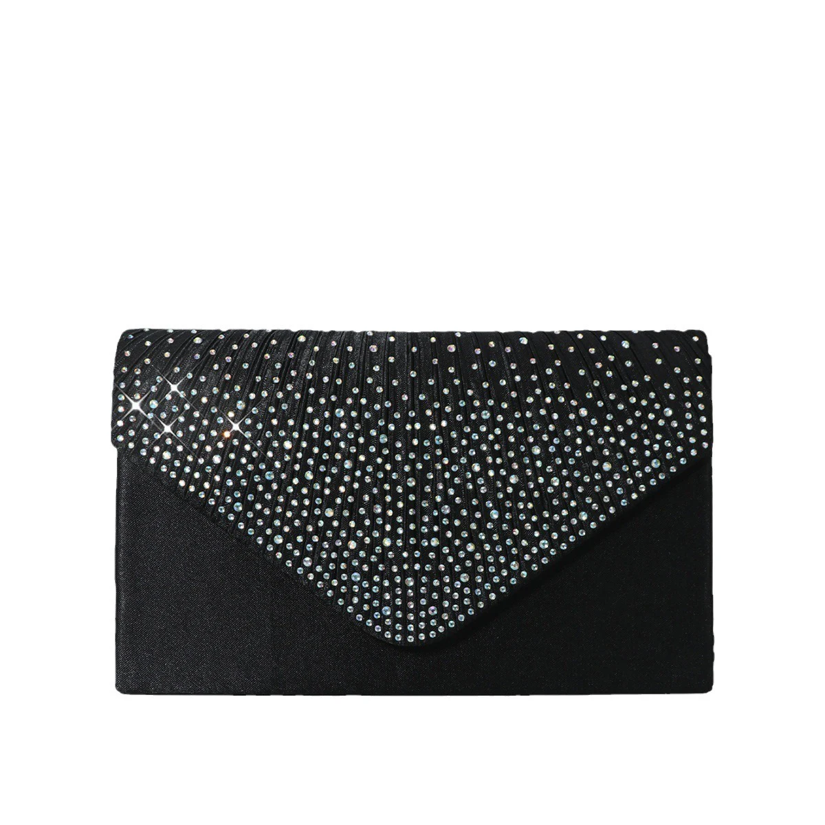 Ladies' Single-shoulder Dinner Bag  Evening Dress Bag Flip Cover Colored Diamond Embossed Clutch Bag  Fashionable Evening Dress