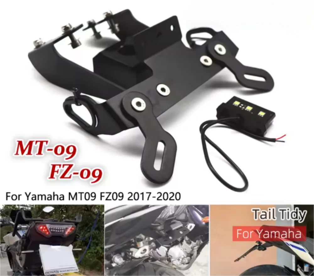 

Motorcycle Accessories Tail Clean Fender Eliminator For YAMAHA MT-09 2017-2020 FZ-09 2017-2018 MT 09 FZ09 Plate Holder With led