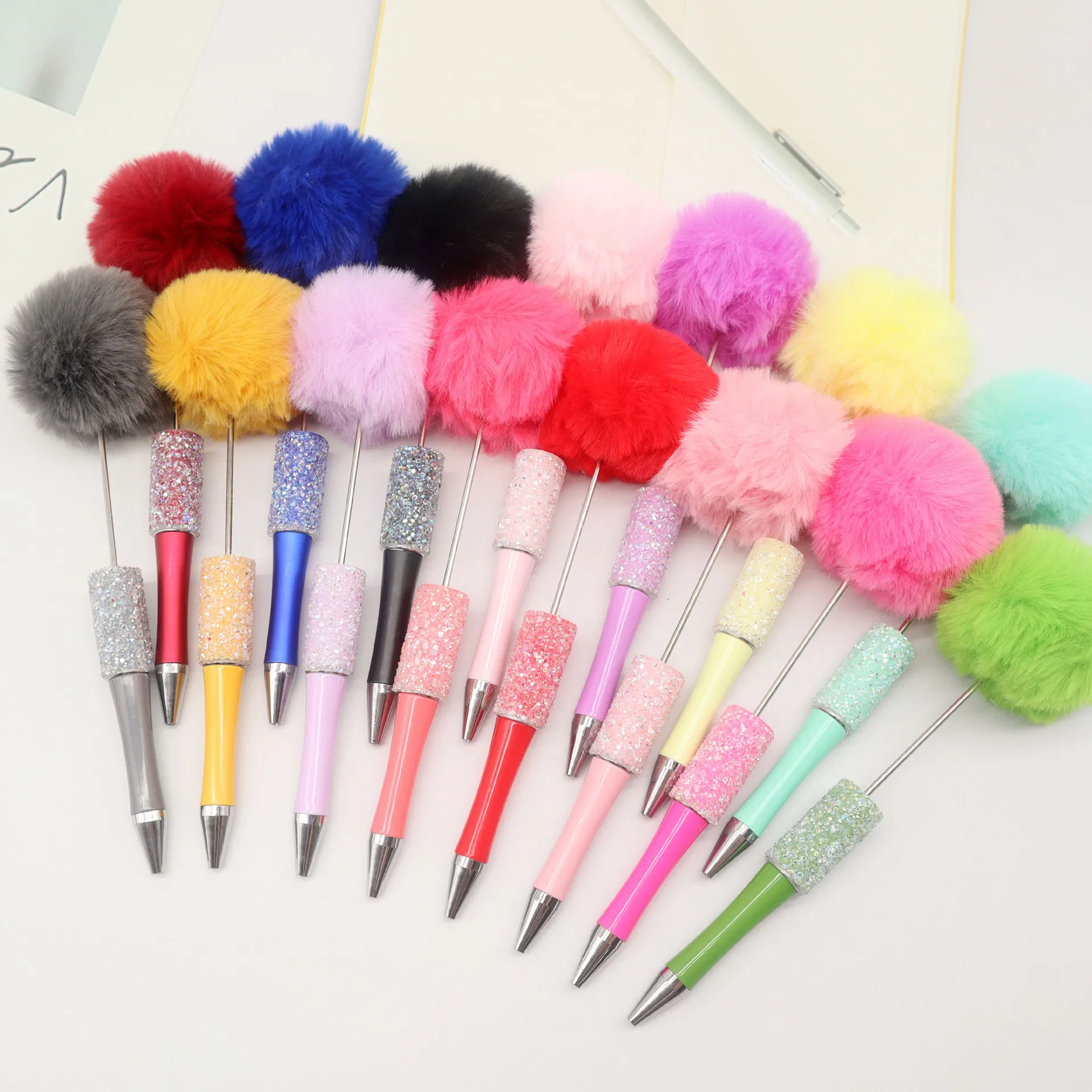 Imagem -03 - Plush Frisado Ball Pen Diamante de Açúcar Criativo Glitter Star Canetas Papelaria Japonesa Material Escolar 10 Pcs