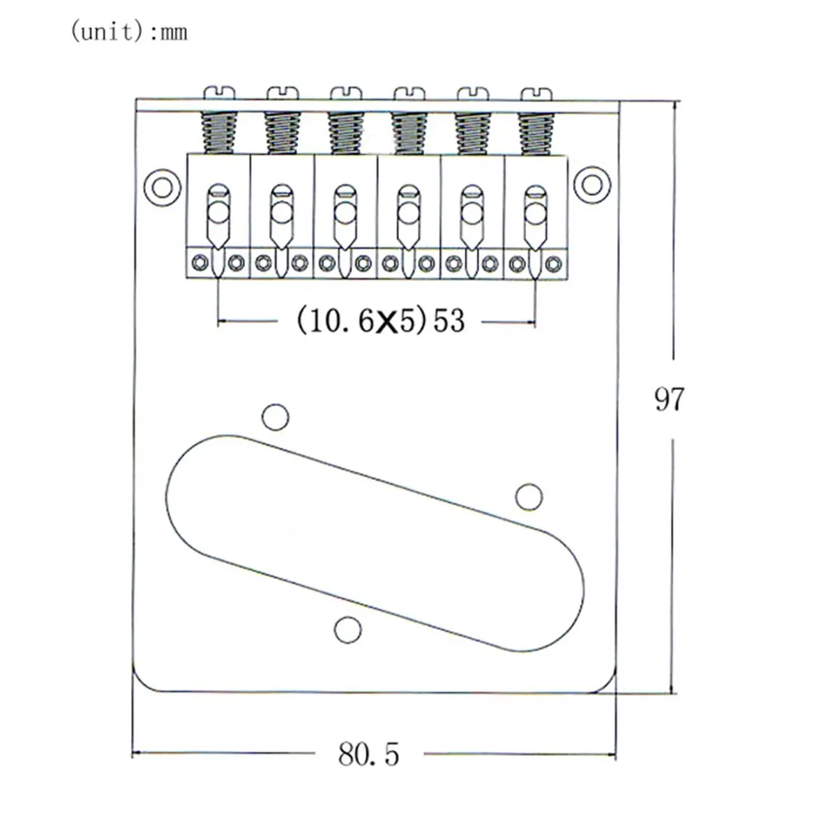 ABPF 6 String Saddle Guitar Bridge Adjustable 6-Saddle Electric Guitar Bridge for TL Guitar