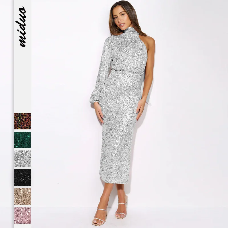 

Hot Selling Sequin Dresses Women's Clothing Design Scarves Beads Long Dresses Nightclubs Weddings Evening Dresses Fashion Y2k