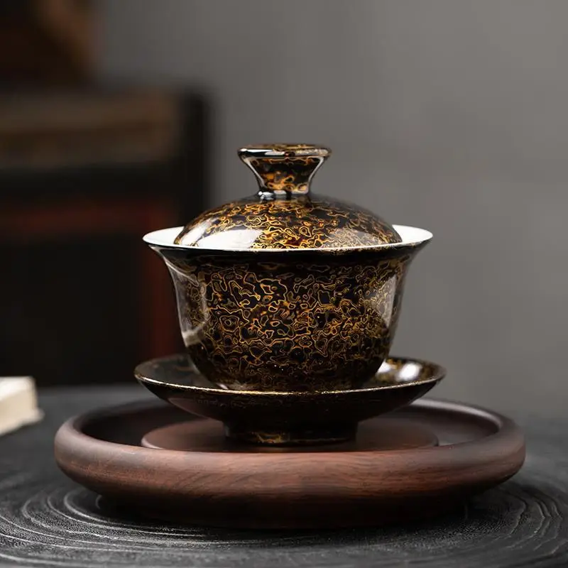 Cover bowl, characteristic handicraft, lacquer ware, high-end suet jade porcelain tea cup