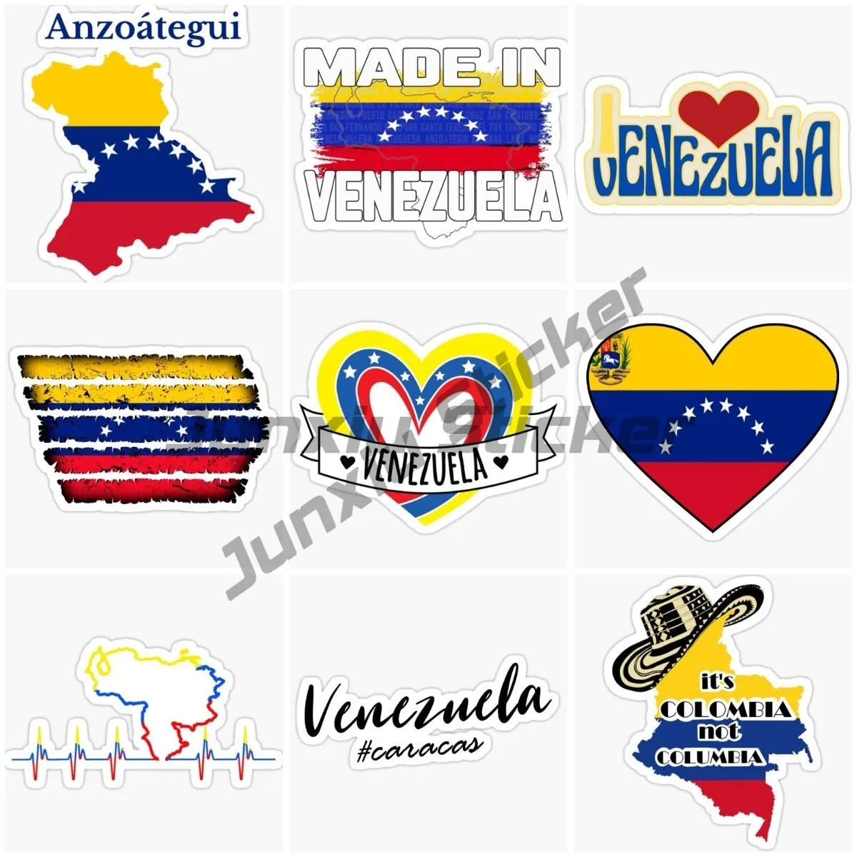 Venezuela Map Flag Car Stickers for Print Fridge Home Stickers Bumper Room Luggage Anime Laptop Wall Cute Window Car Vinyl