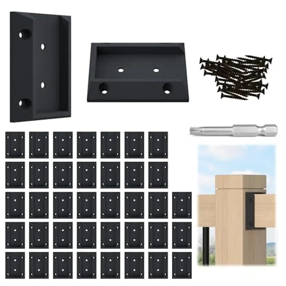 Wooden Deck Railing Bracket Connector Rail Support Kit 2x4 Sturdy Durable Multi-angle Application Easy Installation 40pcs Kit