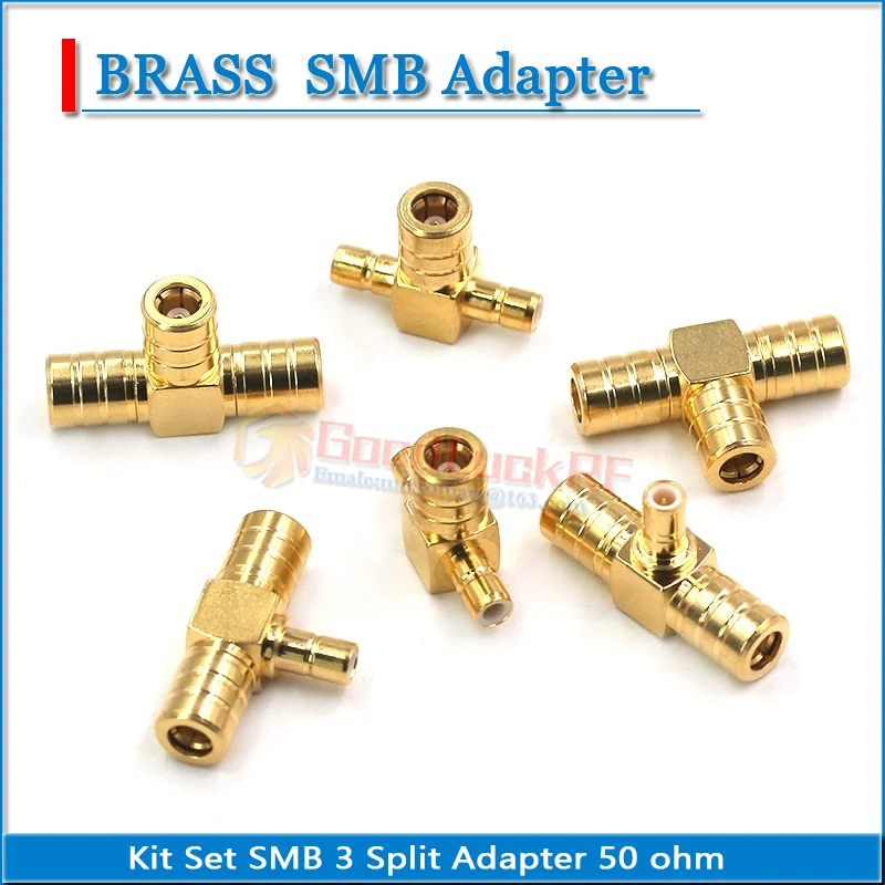 High-quality SMB Female to 2 dual SMB Male 3 three split type T SMB Male to SMB Female Gold RF Connector Adapter low loss