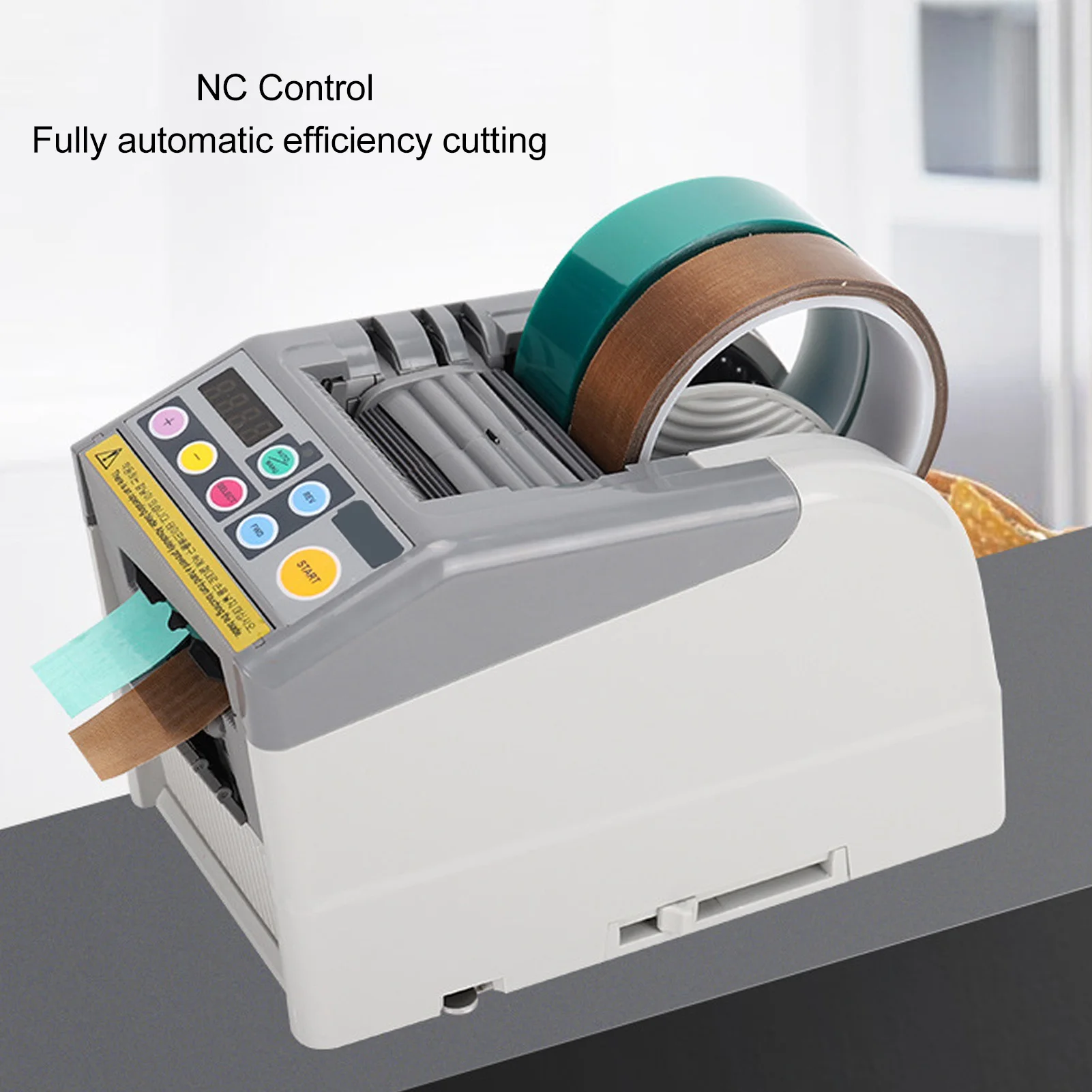 Electric Tape Dispenser Electric Ribbon Cutting Machine Pre Set Count Function 6 Roll Circulating for Home School Restaurant