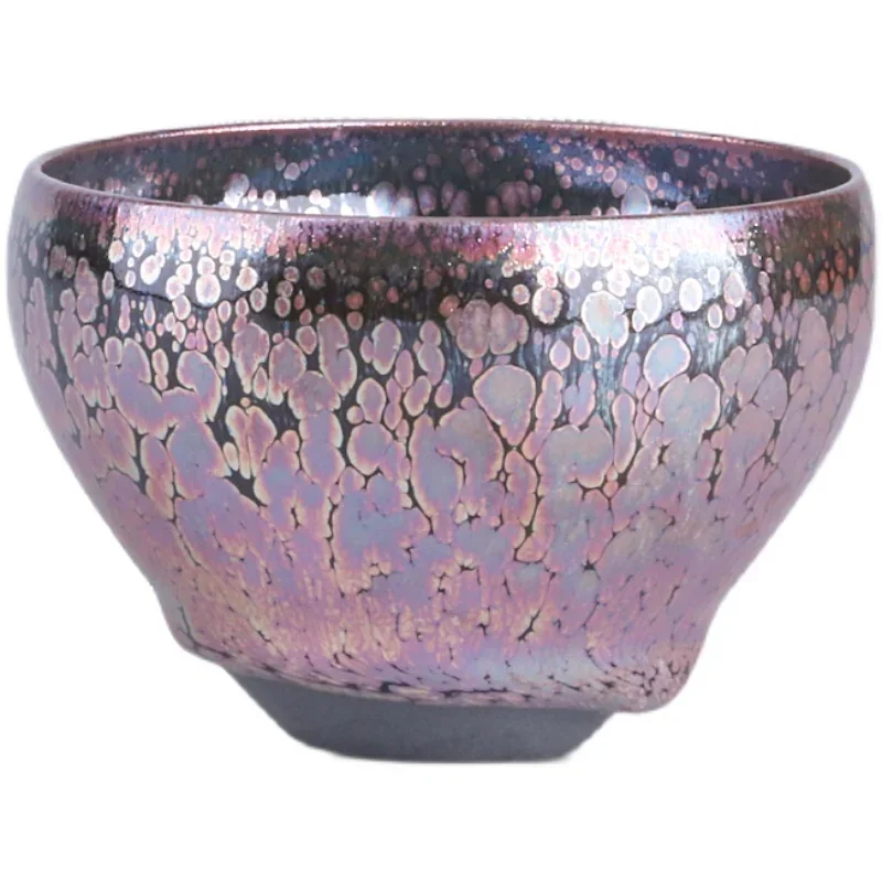 Purple gold oil drop Jianzhan teacup partridge spotted tea cup handmade hostess tea single cup tea set
