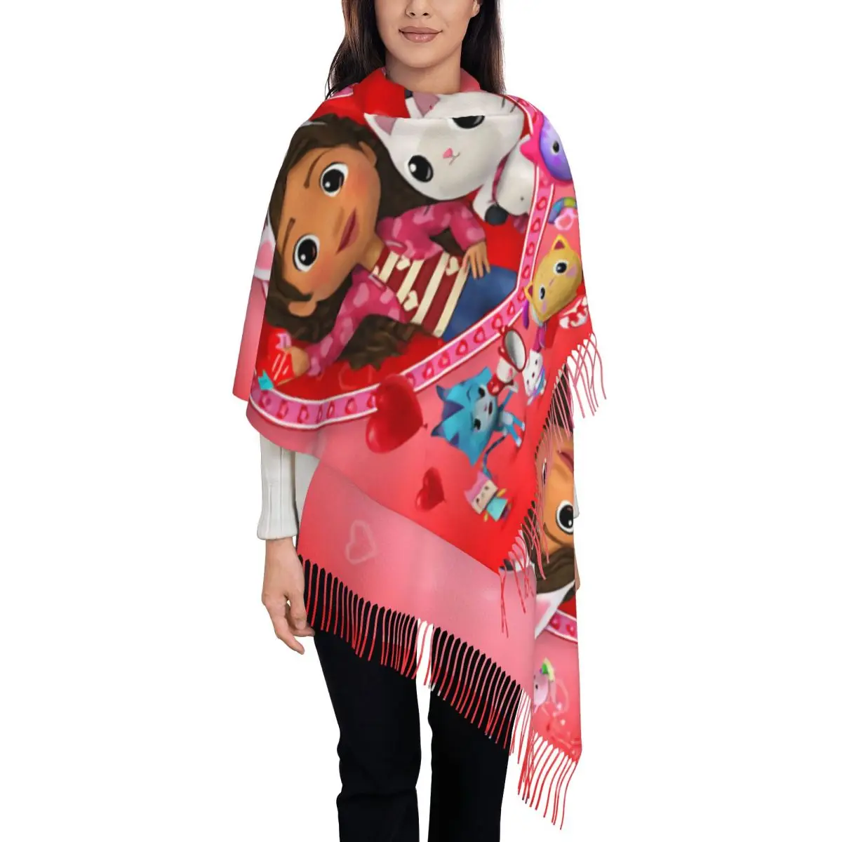 

Personalized Print Gabbys Dollhouse Scarf Women Men Winter Warm Scarves Gabby Mercat Shawl Wrap