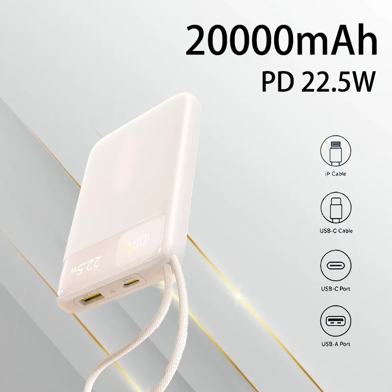 

Fast Charging Power Bank 20000mAh 22.5W Portable External Battery Charger For Travel Outdoor Daily Life Mobile Phone Tablet Use