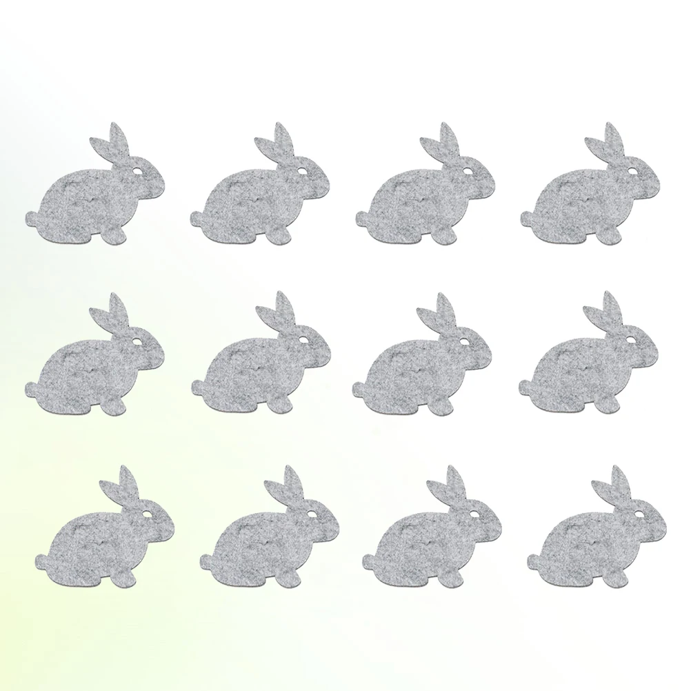 

24pcs Grey Rabbit Coasters Table Mat Easter Decoration Spring Mats Placemat Premium Fabric Rabbit Design Protect Surface