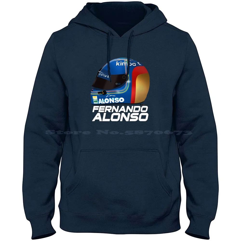 Fernando Alonso-2018 Final Helmet 100% Cotton Hoodie Fernando Alonso 2018 Helmet