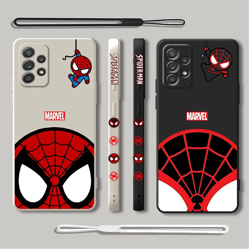 Silicone Marvel Cute Spider Man Phone Case for Redmi Note 9T 11 Pro 10T 8 9S 9 10 Pro 5G 10 7 12 12S 11S Square Liquid Cover