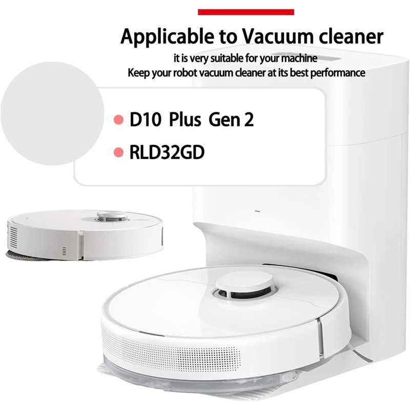 Replacement Kit Accessories For Dreame D10 Plus Gen 2/RLD32GD Robot Vacuum Parts Main Side Brush HEPA Filter Mop Bags-AT64