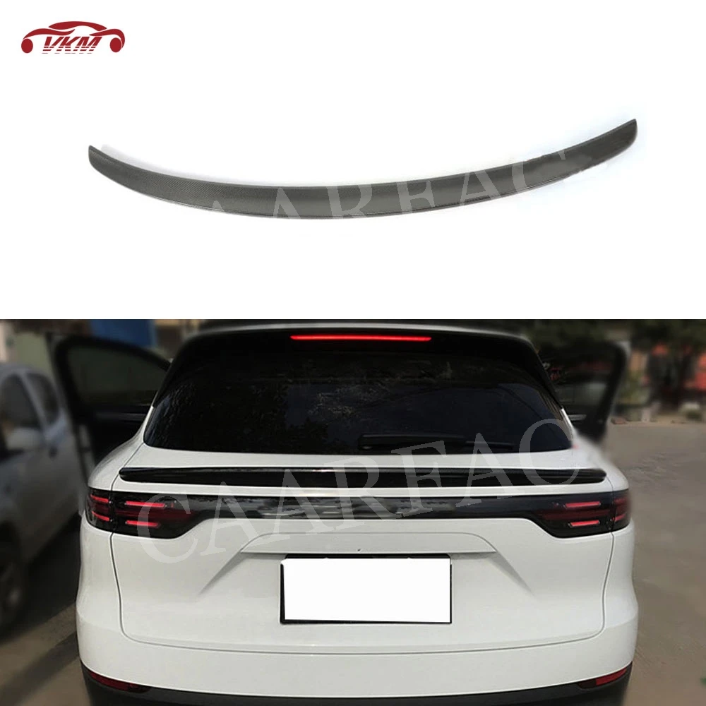 

Rear Boot Spoiler Middle Wings Fit for Porsche Cayenne SUV 4 Door 2018 2019 2020 Carbon Fiber Rear Spoiler Trim Car Styling