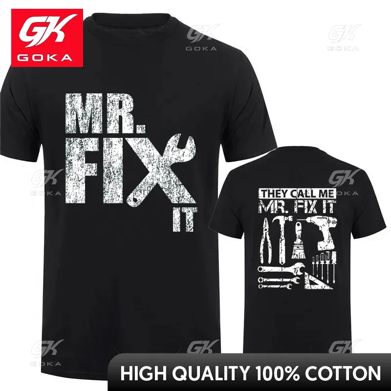 They Call Me Mr Fix It Funny T-shirts Handyman Dad Repairman Father TShirt Original T Shirt Men Clothing Oversized Graphic Gift