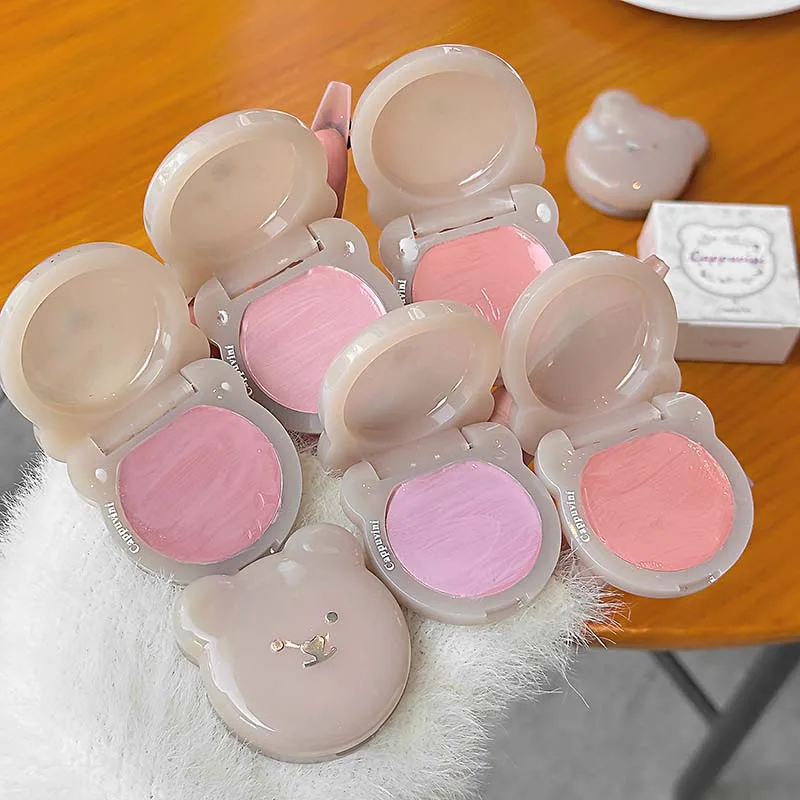 Lindo oso agua luz rubor crema vitalidad Rosa hidratante resaltador cara colorete fácil de aplicar colorete