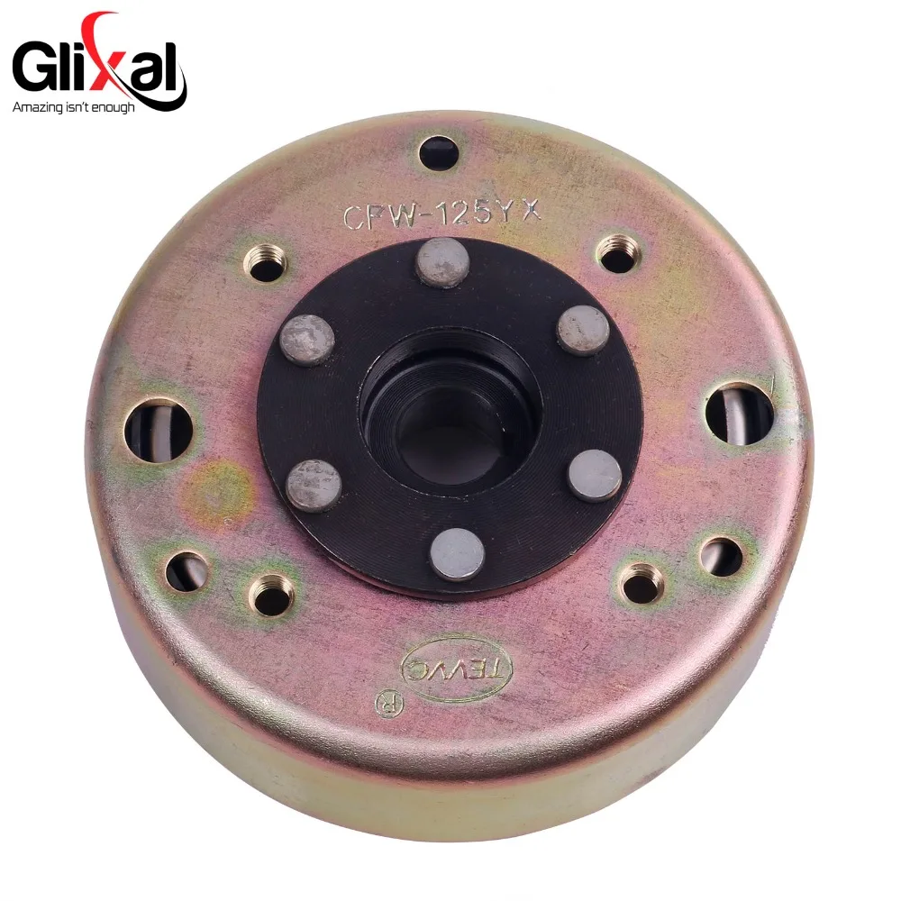 Glixal GY6 125cc 150cc Flywheel Rotor for 8-Coil  Magneto Stator for 152QMI 157QMJ Scooter Moped ATV Quad Go-Kart