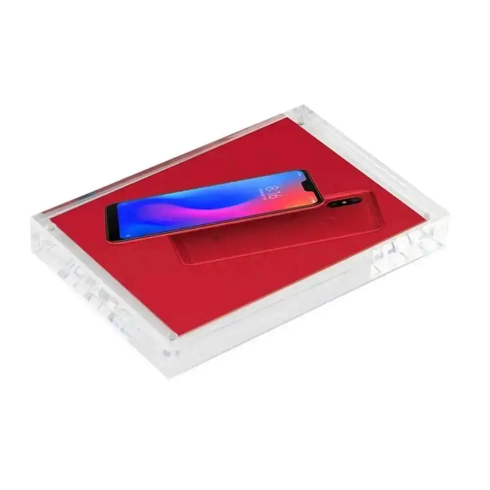 Transparent Acrylic Perspex Magnet Photo Block Picture Frame Clear Desk Sign Label Price Tag Holder Table Top Frame Double Side