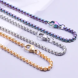 20-90cm Square Pearl Chain Necklaces For Women/Men Accessories DIY Bracelets Necklace Stainless Steel Jewelry Handmade Materials