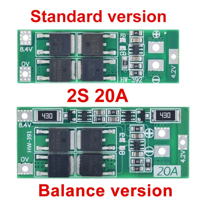 TZT 2S 20A 7.4V 8.4V 18650 Lithium Battery Protection Board/BMS Board Standard/Balance For DIY