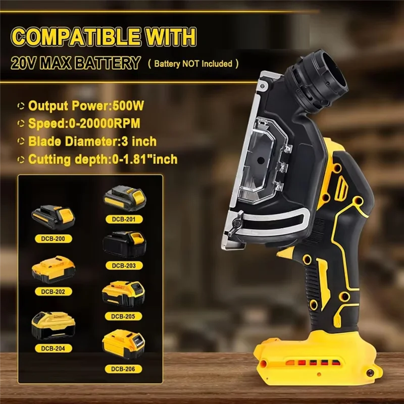 ABLN-3 Inch Mini Angle Grinder Cordless Circular Saw Power Tool For  20V Battery Removable Dust Cover Power Tools