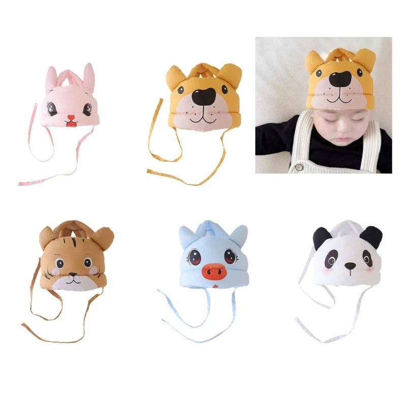 Baby Safety Helmets Hat Headguard Cartoon Animal Head Cushion Breathable Safety Hat Head Protector for Running Walking