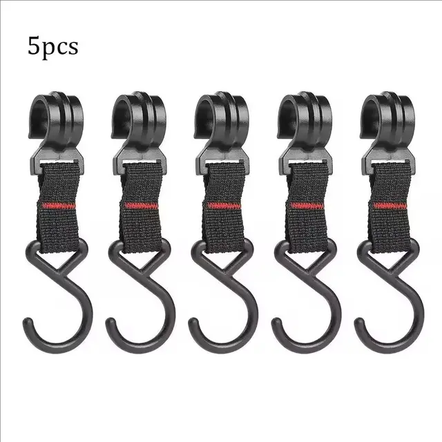 1/5pcs Black Rack Tool Detachable Finishing Hook Pot Pan Hanger Outdoor Camping S-Shaped Hanging Hooks Storage Buckle 6