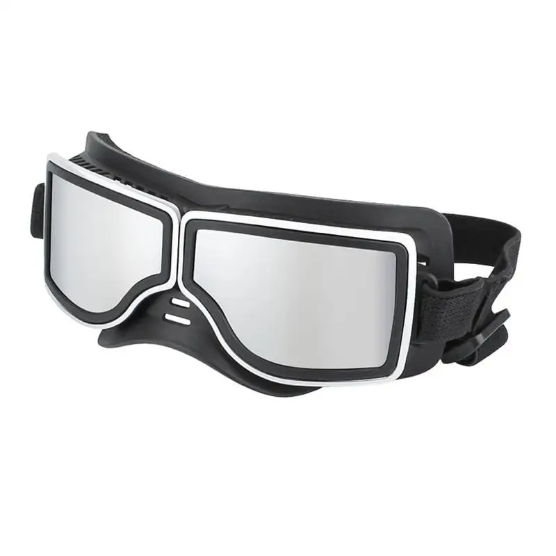 

Small Dog Goggles Pet UV Protection Sunglasses Dustproof Snowproof Pet Glasses With Elastic Straps For Hiking And Riding