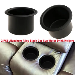 2pcs Black Aluminum Alloy Cup Water Drink Holder RV Car Marine Boat Trailer Mounts Holder Interior Accessories Drinks Holders
