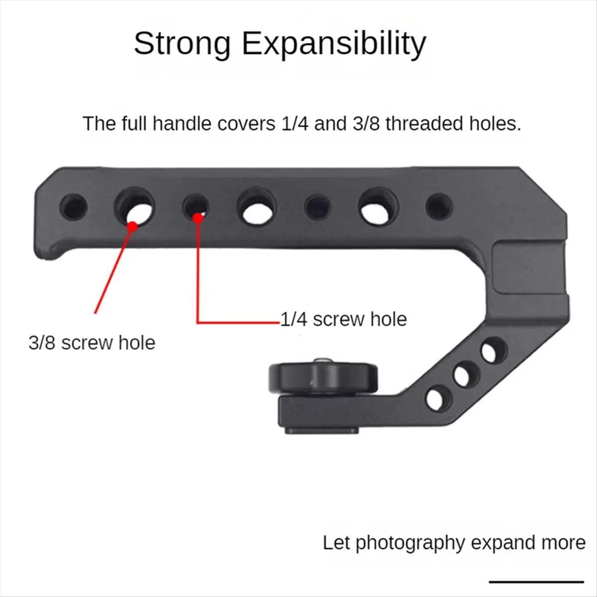 【SPECIAL OFFER】Universal DSLR Camera Rig Top Handle Three Cold Shoe Adapter Mount for LED Light Microphone Metal Cheese Handle G