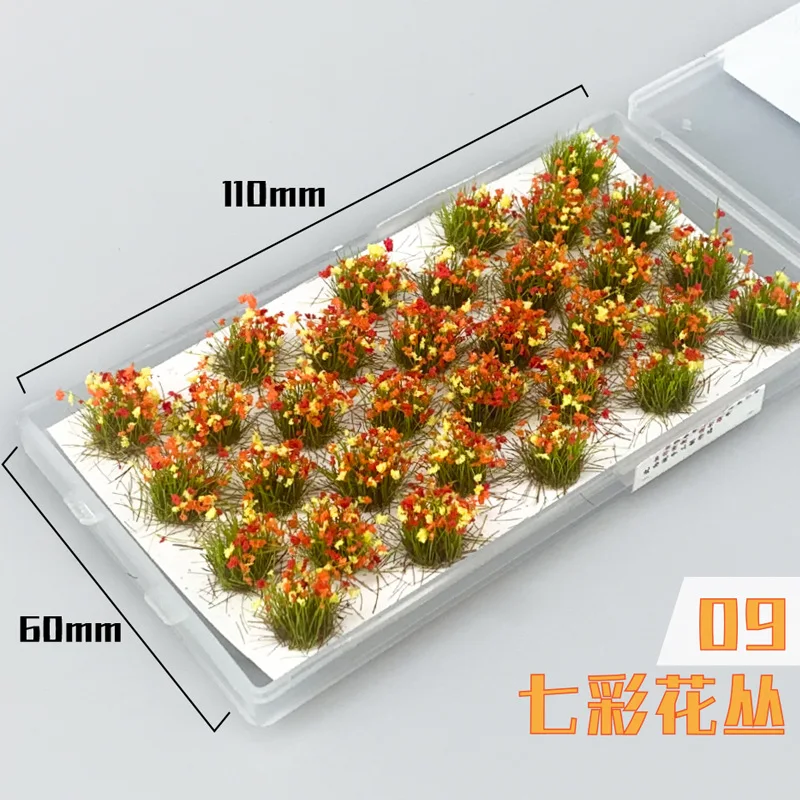 32Pcs/Box Flowers Grass Clusters Miniature Model Materials Diy Building Sand Table Garden Scene Layout Materials Diorama Kits