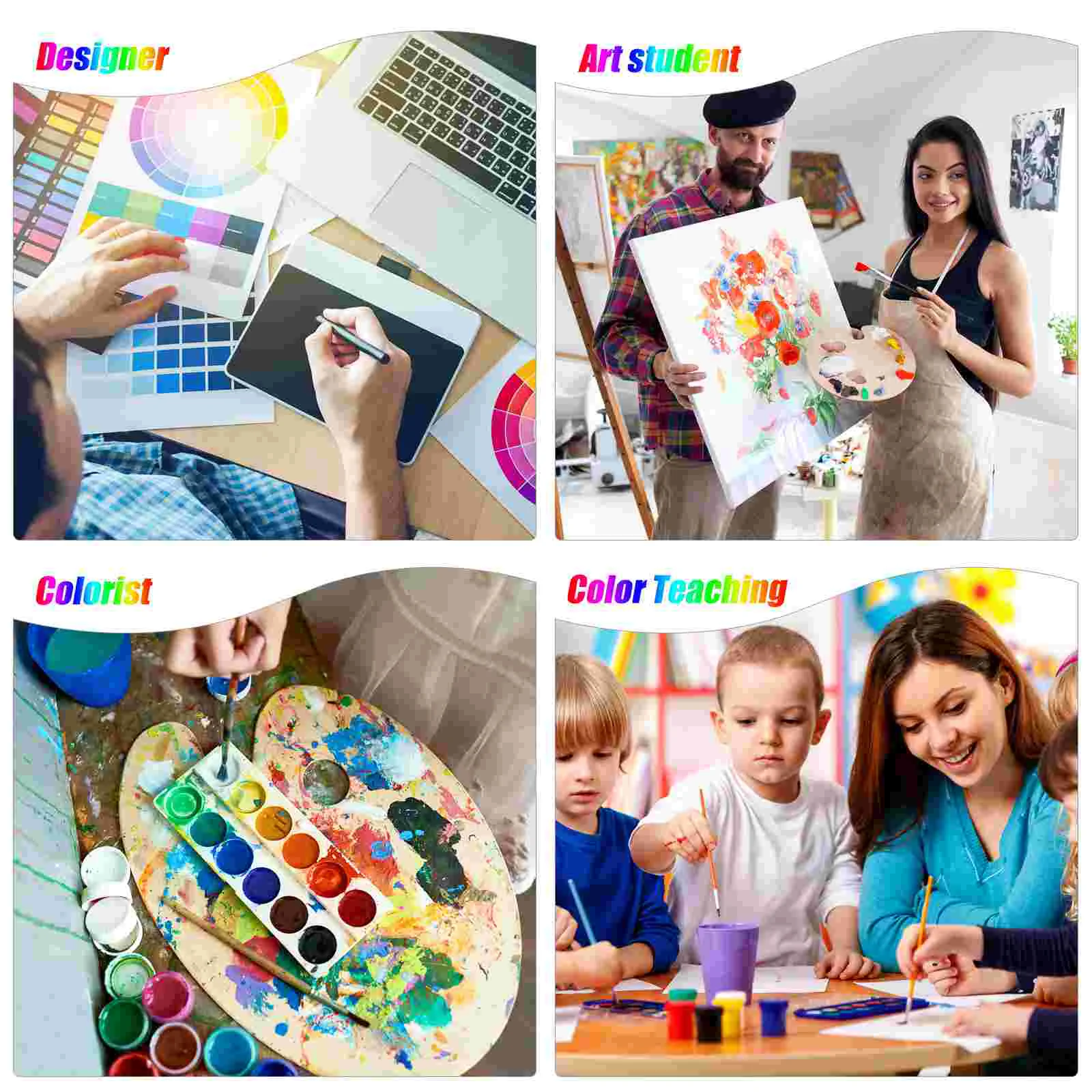 Color Card Wheel Mix Palette Paint Learning Drawing Guide for Painting Makeup Supplies Teaching Tool Color Chart
