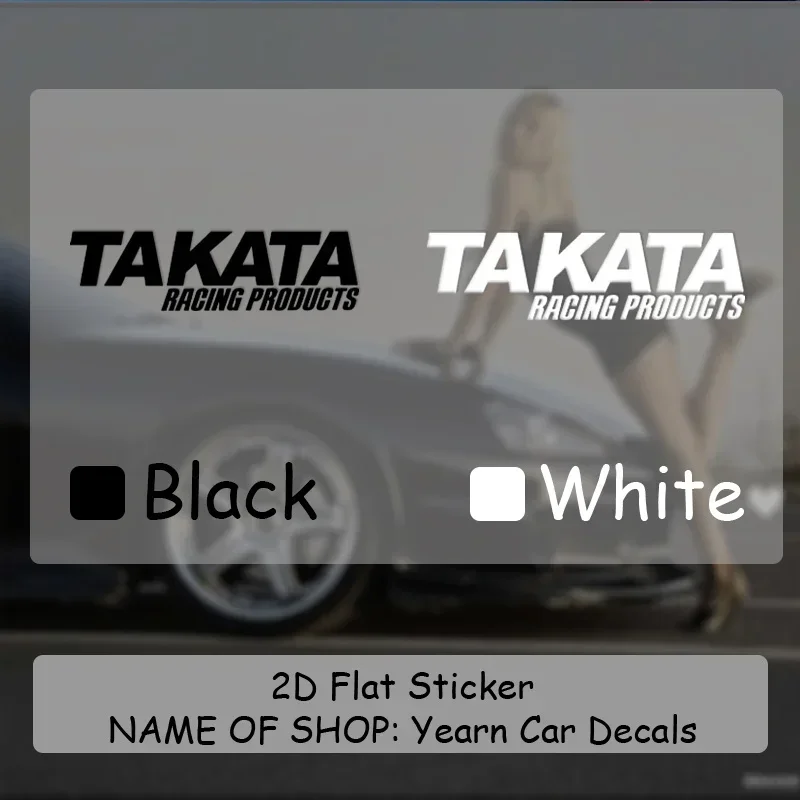 

1PC TAKATA RACING PRODUCTS Logo Vinyl Sticker - Transparent JDM Decal, Waterproof & Durable