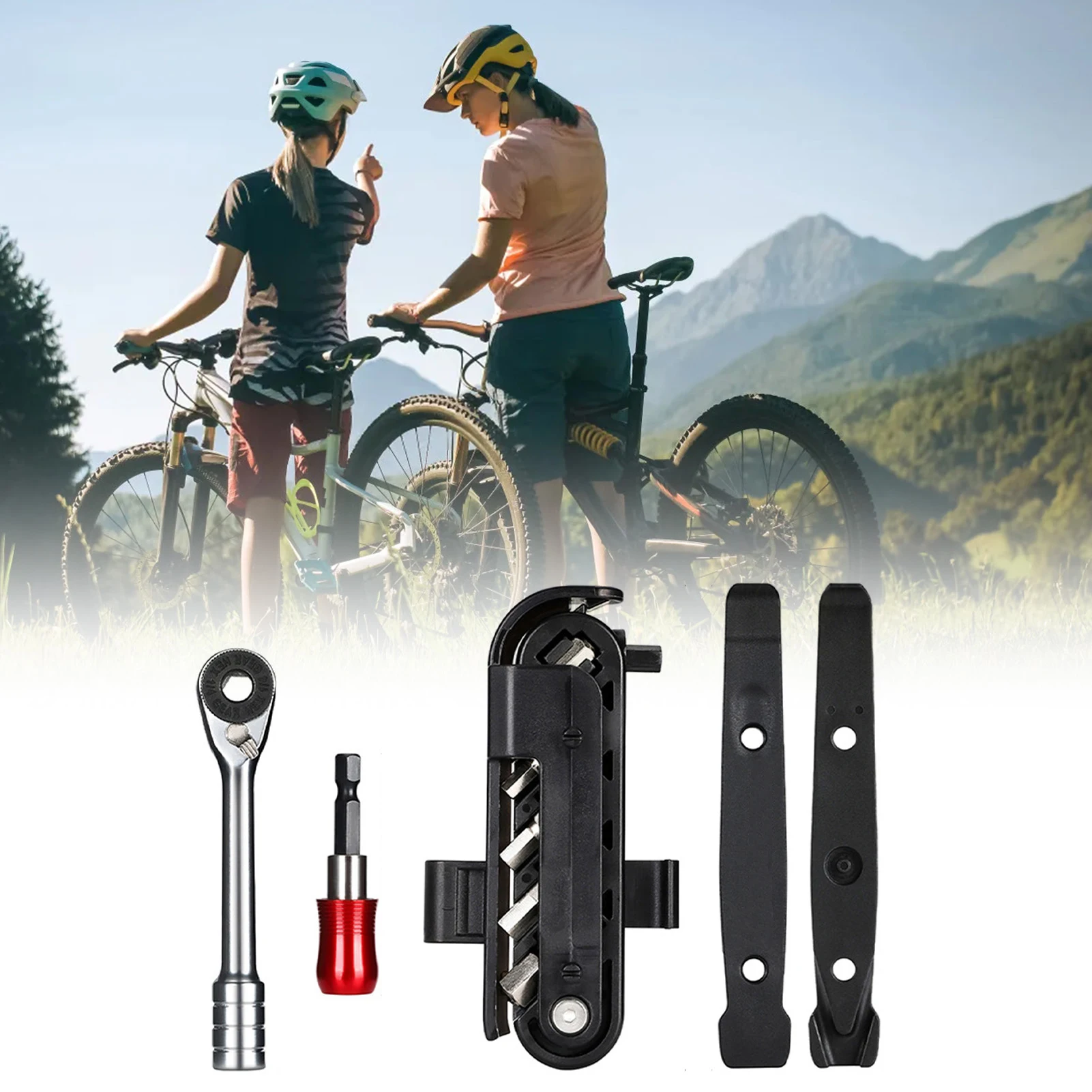 NEW Bike Repair Kit  Tool Kit Mountain  Ratchet Wrench Tool Set Tire Repair Kit Riding  Repair Tools