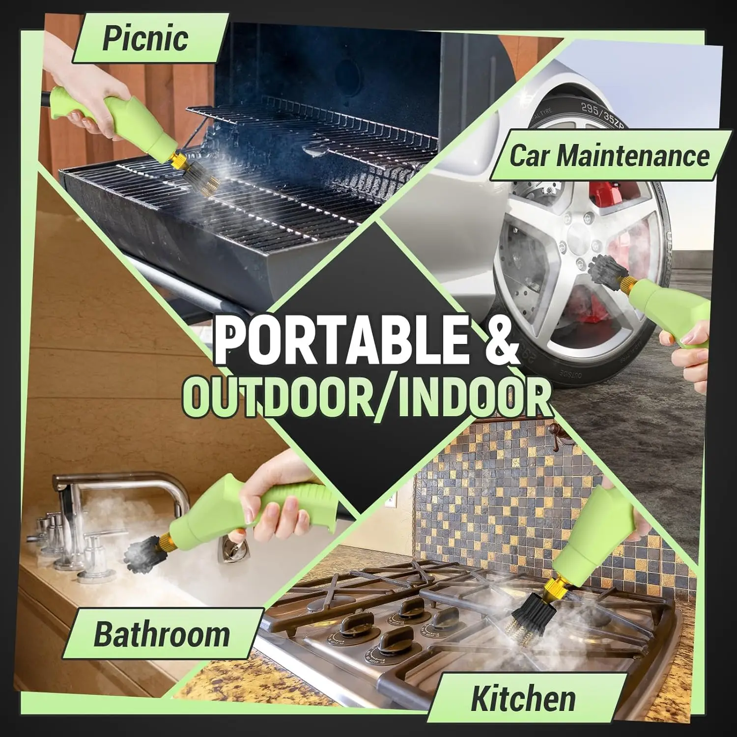 منظف بخار محمول باليد بقدرة 2500 وات، محرك بخاري سريع التسخين بسعة كبيرة 10 ثوانٍ، منظف بخار للتوصيل والتشغيل عالي التحمل