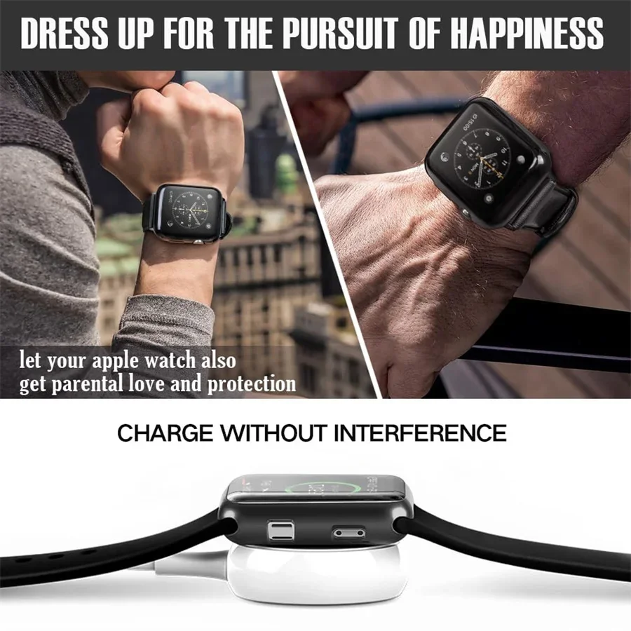 Apple Watch 케이스 시리즈 용 TPU 커버 9 8 7 6 5 4 3 SE 41mm 45mm 38-42-44-40mm Apple Watch 밴드 액세서리 용 화면 보호기