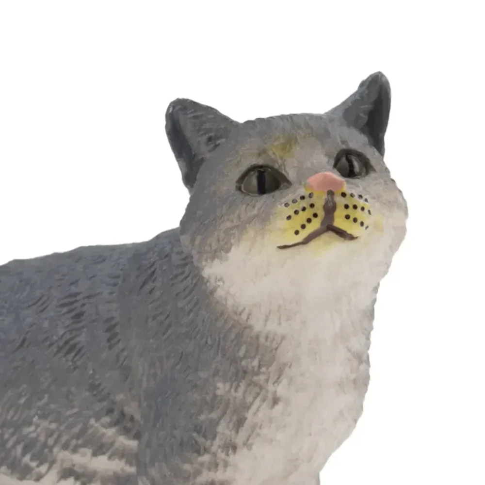 Toymany Simulation Russian Blue Cat Pet Animal Model Toy Mini Figures Action Figurines Kid Educational Gift & Cake Deco