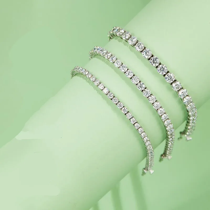 Wholesale Moissanite Tennis Bracelet Necklace 3mm 4mm 5mm 6.5mm 925 Silver D Color Diamond Jewel For Women Men Jewelry