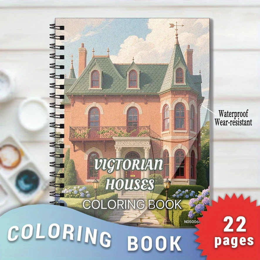 Victorian Houses Coloring Book - 8.3×11.2 Inches, 22 Pages. Great for Architecture - lover Relaxation, Detailed Doodling,