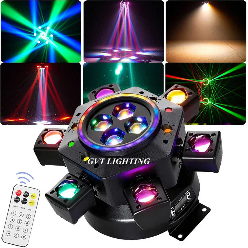 6-Arm 150W Moving Head Licht Beam Laser Strobe Effekt DMX Bühnen-Rotationslicht für DJ Disco Party Bars Show Vollfarbige LED-Strahler – Detail 4