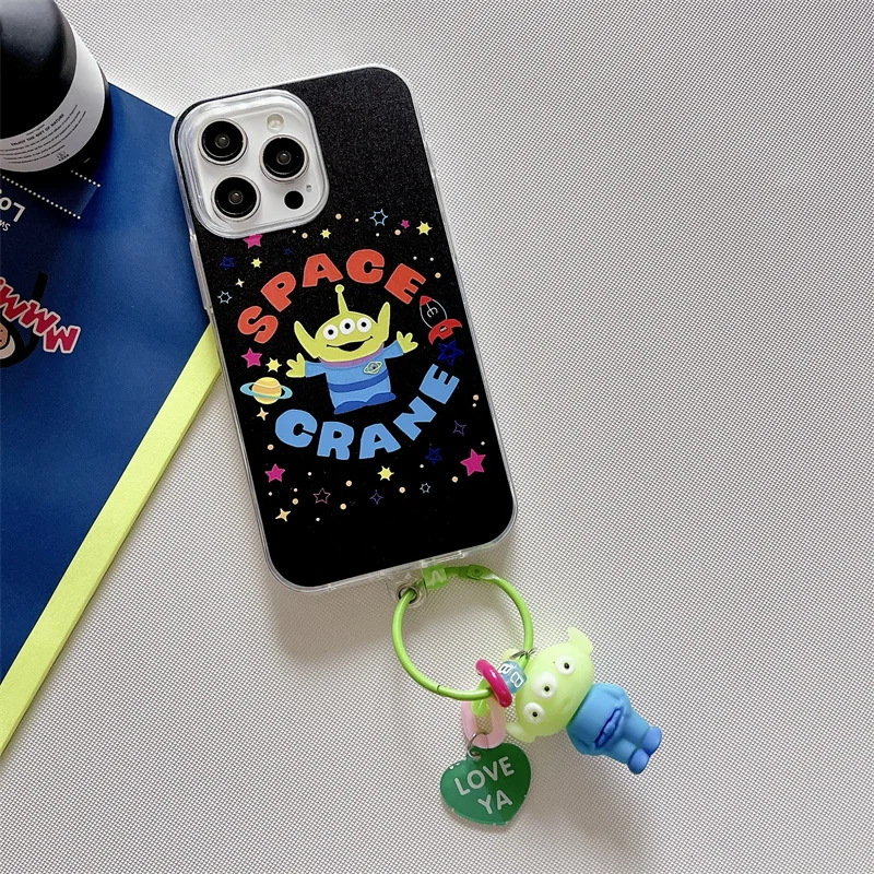 Disney Cute Alien Toy Story Cover für iPhone 15 Pro Max 11 12 13 14 3D Cartoon Space Crane Niedliche 2-in-1 Anti-Drop-Handyhülle