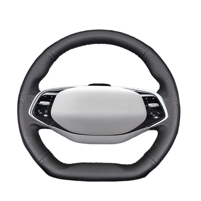 Custom Hand Sewing Microfiber Leathe Anti-slip Car Steering Wheel Cover For Changan Qiyuan NEVO Q05 A07 2023 Car Accessories