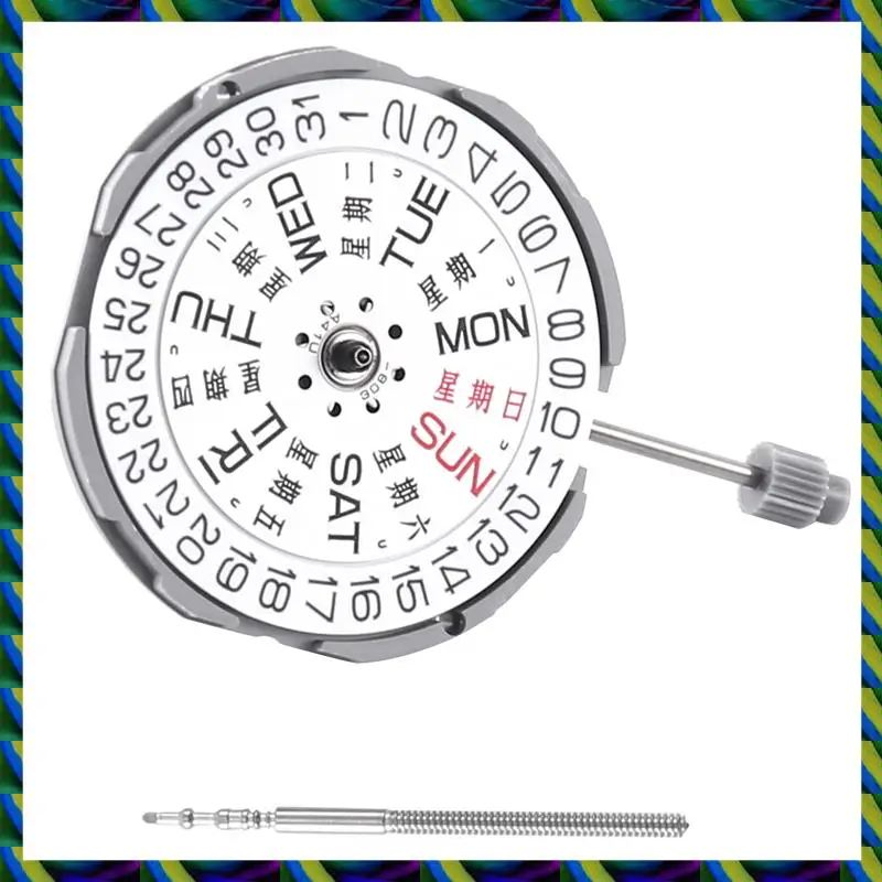 حركة كوارتز GM02 يومية تقويم مزدوج 3Pin ساعة رقمية حركة أسبوع التقويم ملحقات الساعة