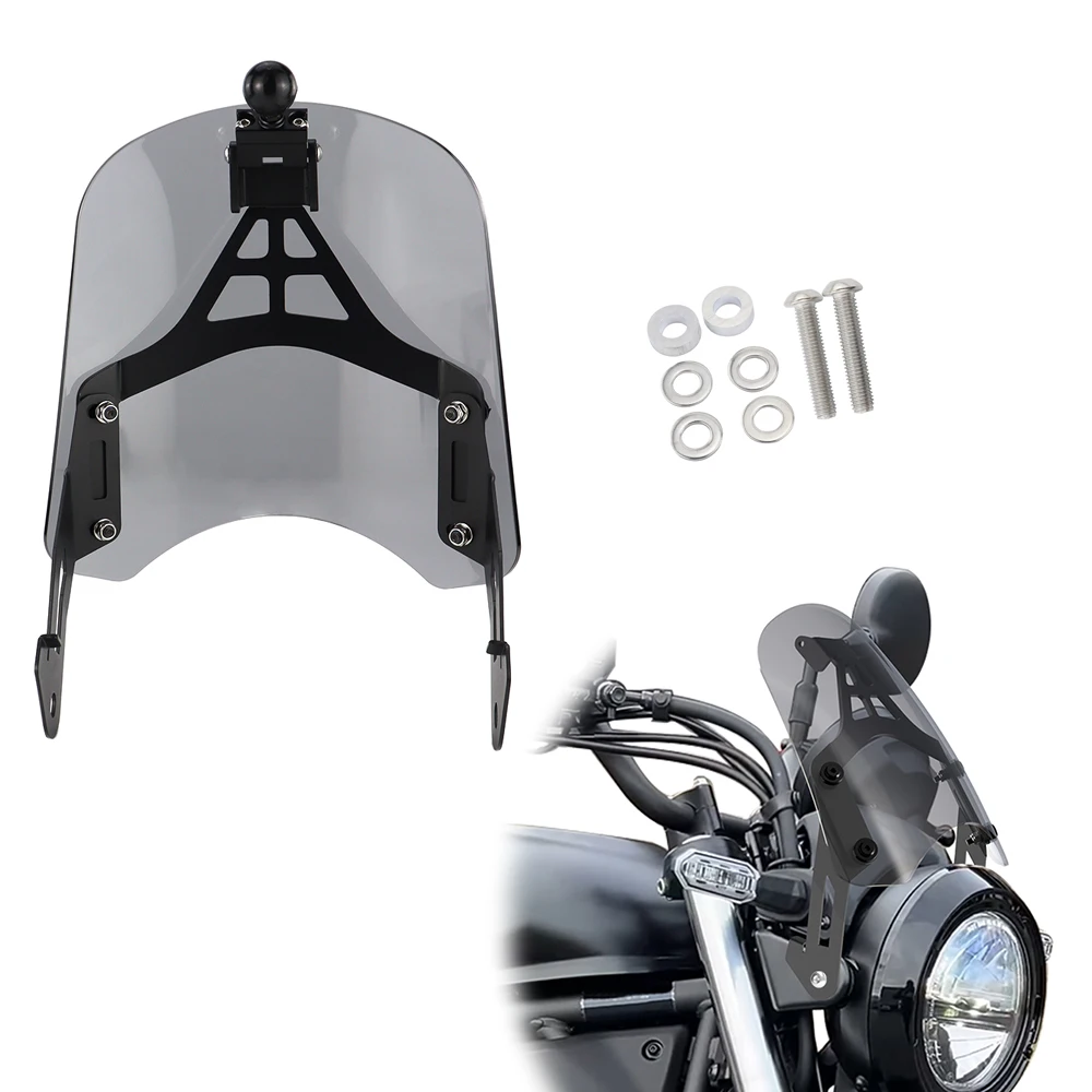 

Motorbike Adjustable Windscreen Deflector Shield For Kawasaki Eliminator 500 2024-2025 Windshield Bracket GPS Navigation Bracket
