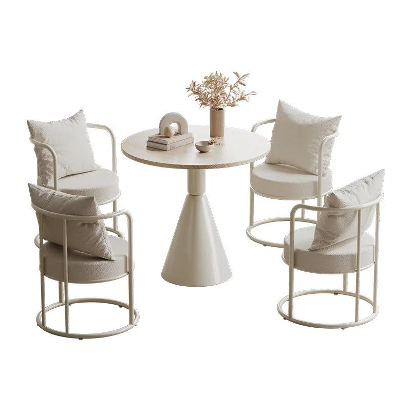 

Solid wood small round table Internet celebrity simple casual coffee shop commercial negotiation table dessert shop