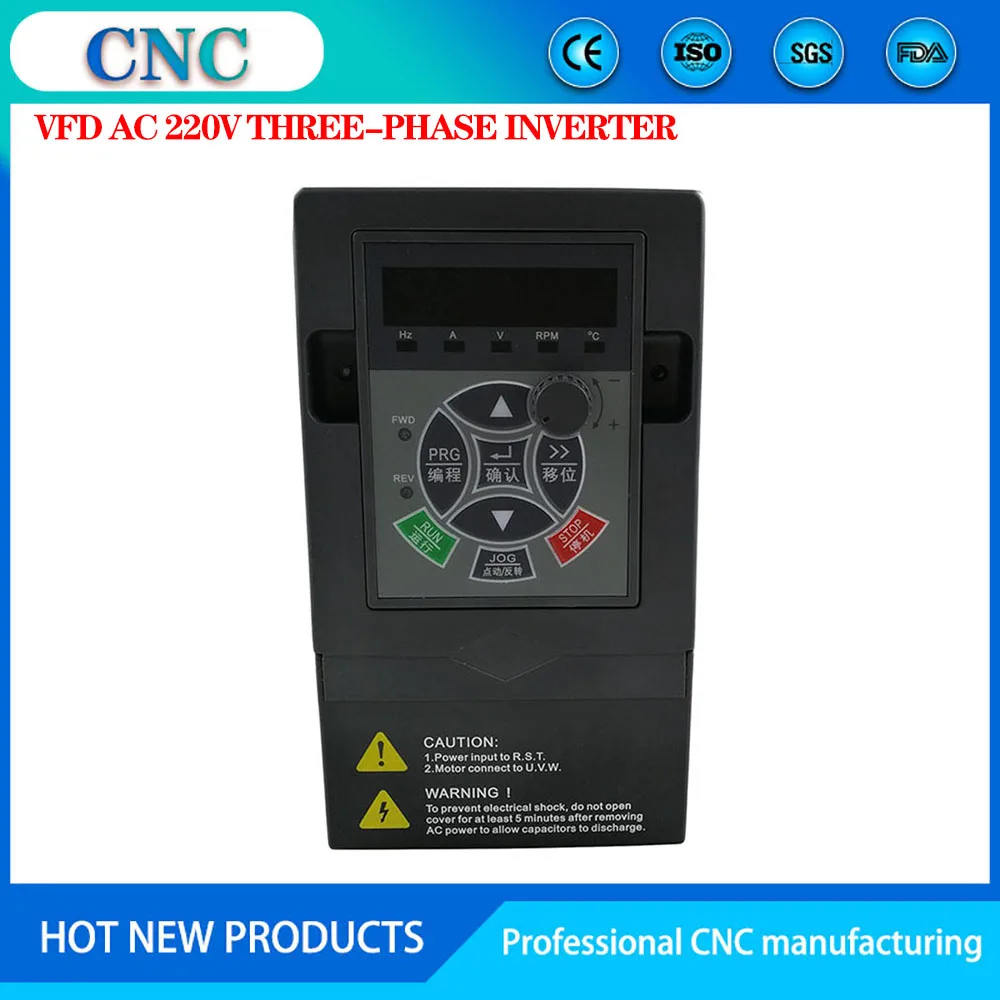 Single access universal frequency converter 1.5KW 2.2KW 0.4KW 0.75 220V VFD 3 Phase Output Frequency Converter Adjustable Speed